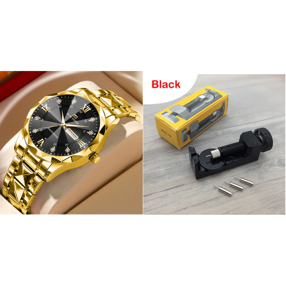 Orologio doppio calendario impermeabile in tungsteno