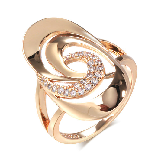 Anello Geometrico Zircone oro da donna