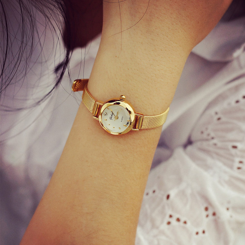 Orologio cinturino a maglia quadrante piccolo