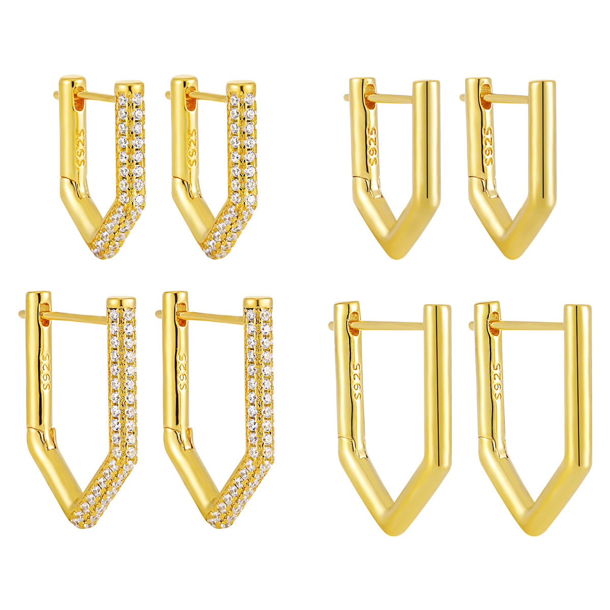 Orecchini geometrici strass micro