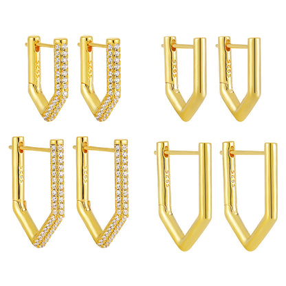 Orecchini geometrici strass micro