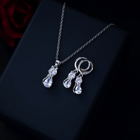 Set collana orecchini gatto