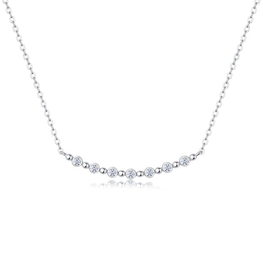 Collana luna e stelle moissanite