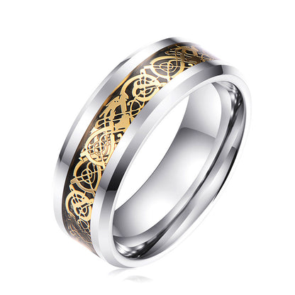 Anello tungsteno placcato oro