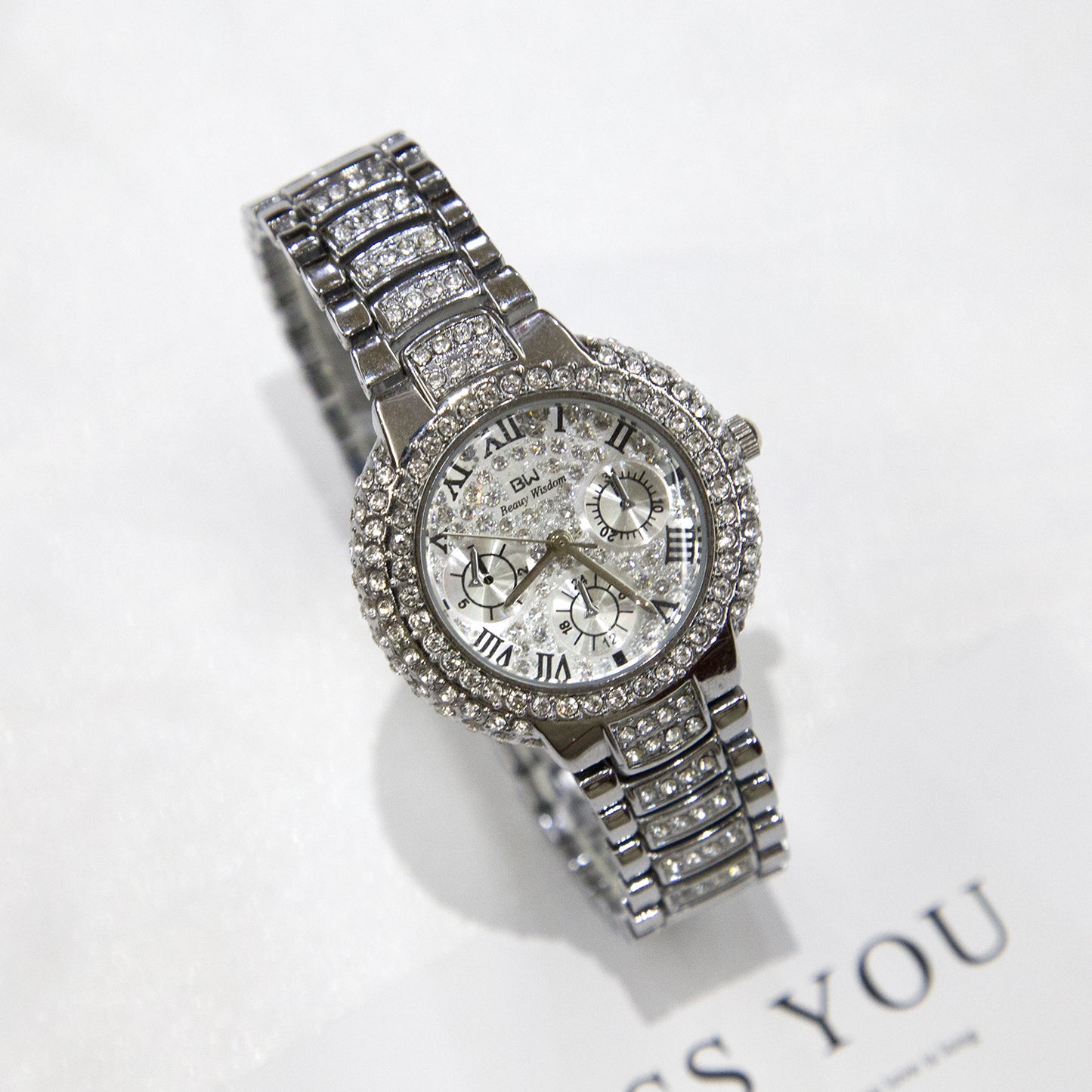 Orologio donna tre quadranti diamantato