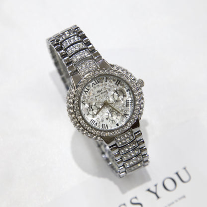 Orologio donna tre quadranti diamantato