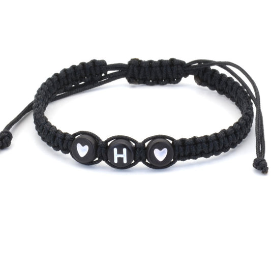 Bracciale lettere cuore intrecciato