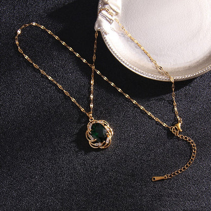 Collana titanio smeraldo