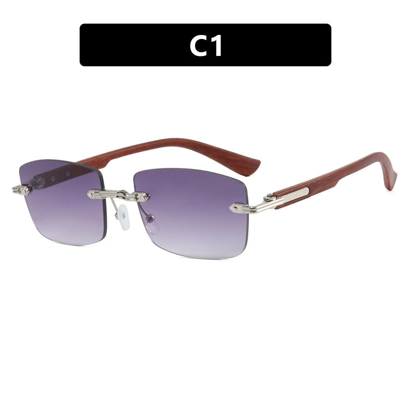 Occhiali rimless quadrati da uomo