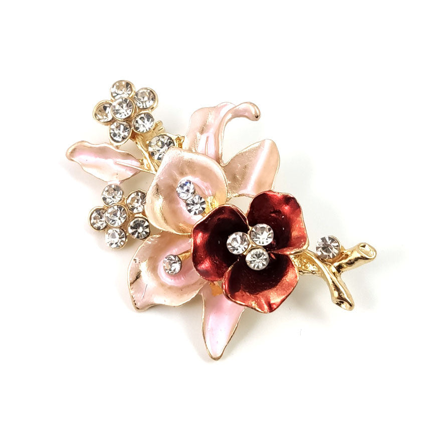 Spilla fiore diamanti