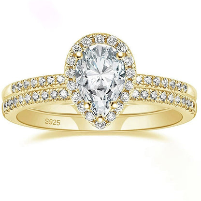 Anello goccia di zircone