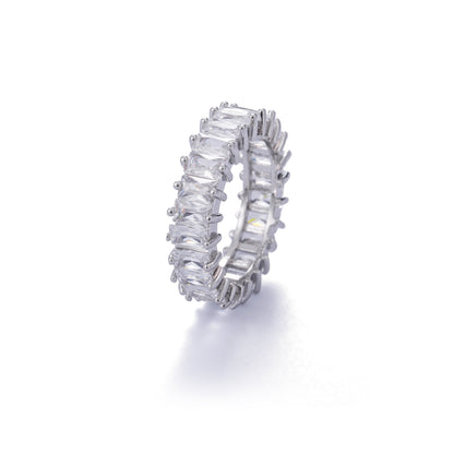 Anello hip hop diamantato in ottone