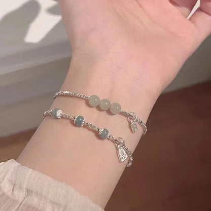 Braccialetto Giada Argento