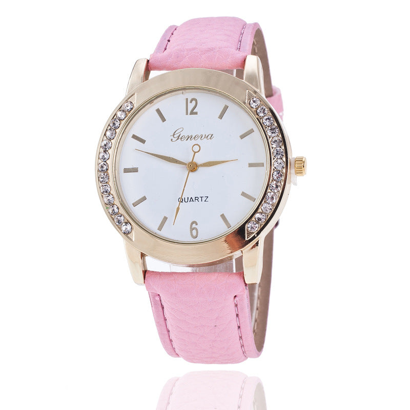 Orologio quarzo con diamanti Geneva