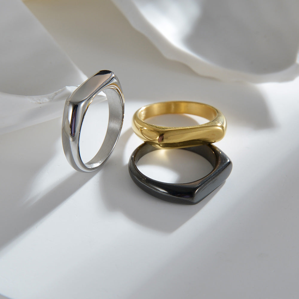 Anello acciaio titanio donna