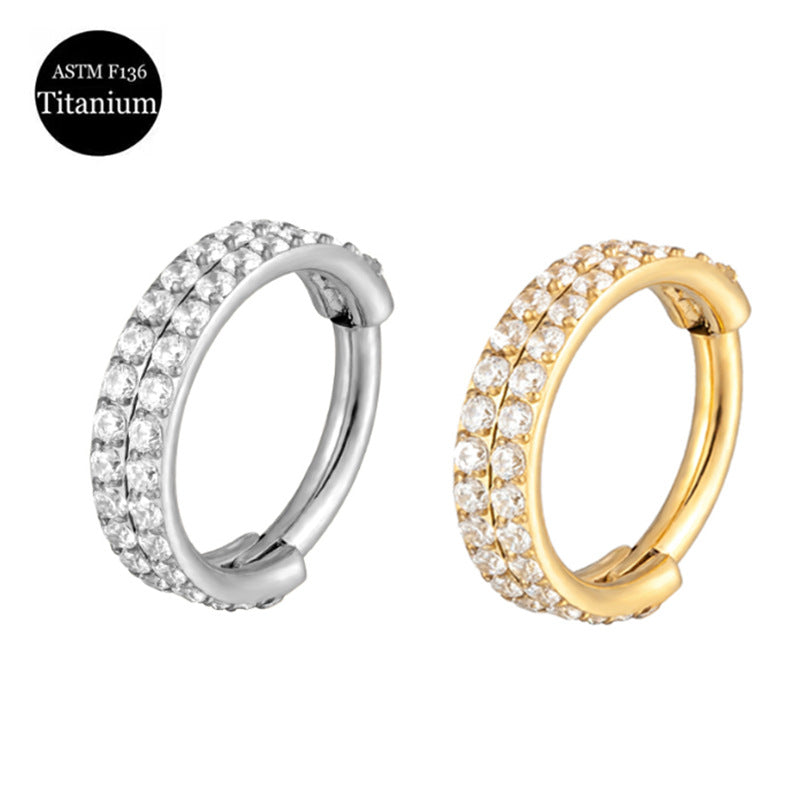 Orecchino piercing zircone