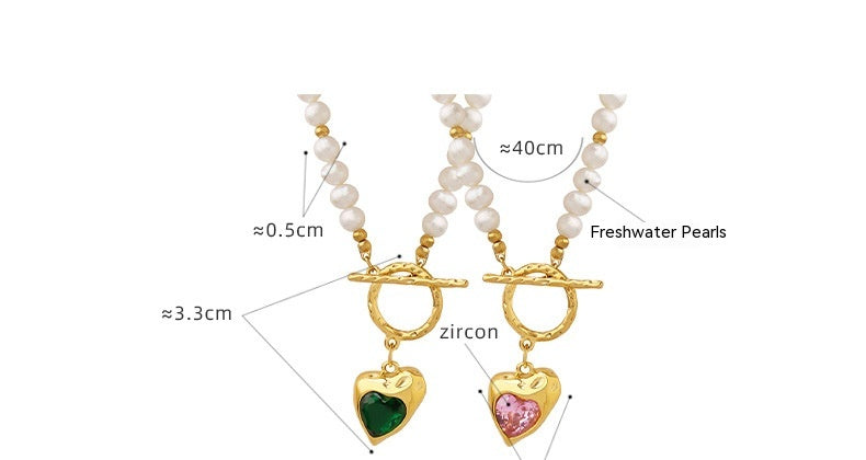Collana cuore zircone titanio da donna