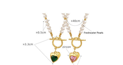 Collana cuore zircone titanio da donna