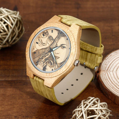 Orologio in bambù con foto