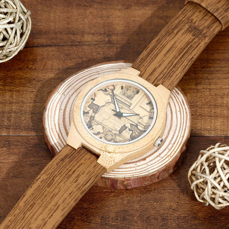 Orologio in bambù con foto