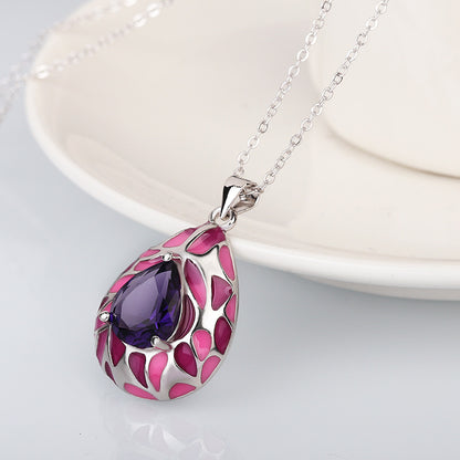 Collana goccia smaltata