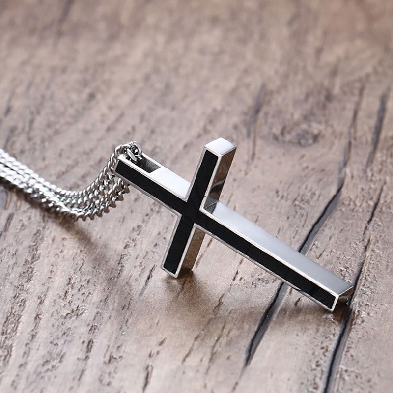 Collana croce acciaio da uomo