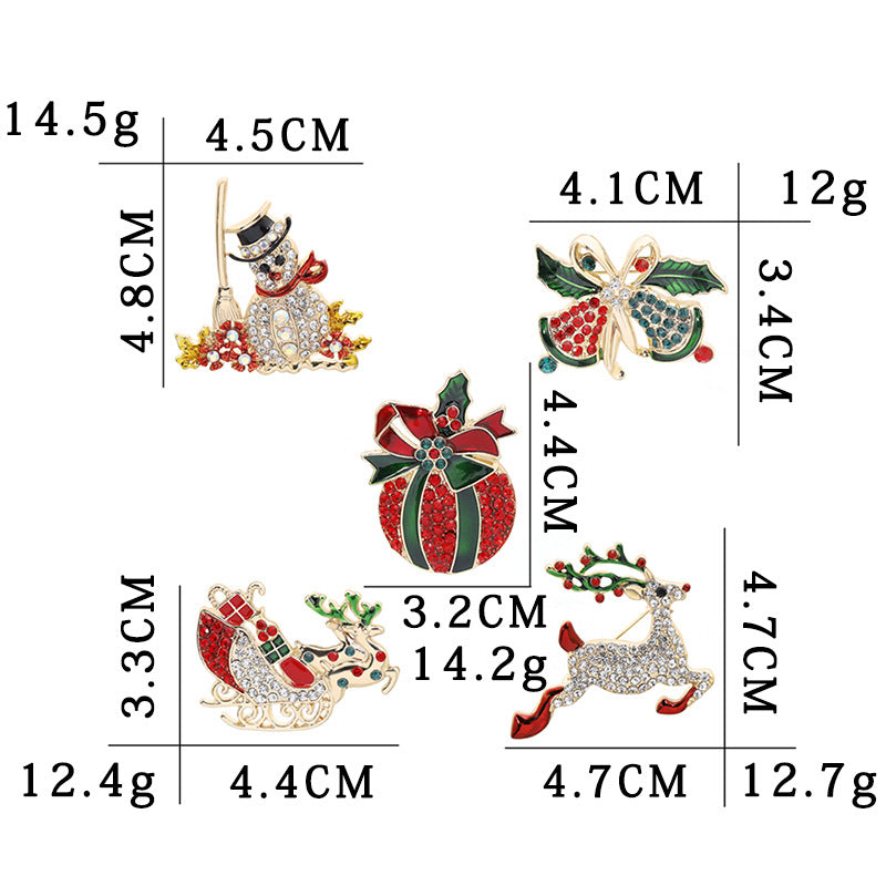 Spilla Natale pupazzo neve e giraffa