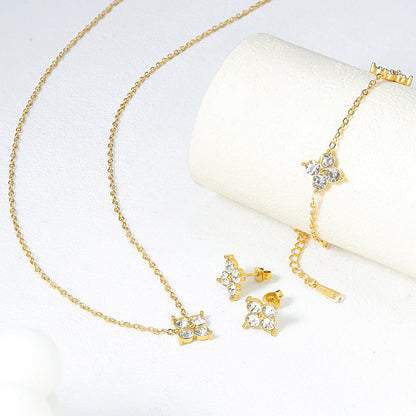 Set collana, braccialetto, orecchini gipsofila
