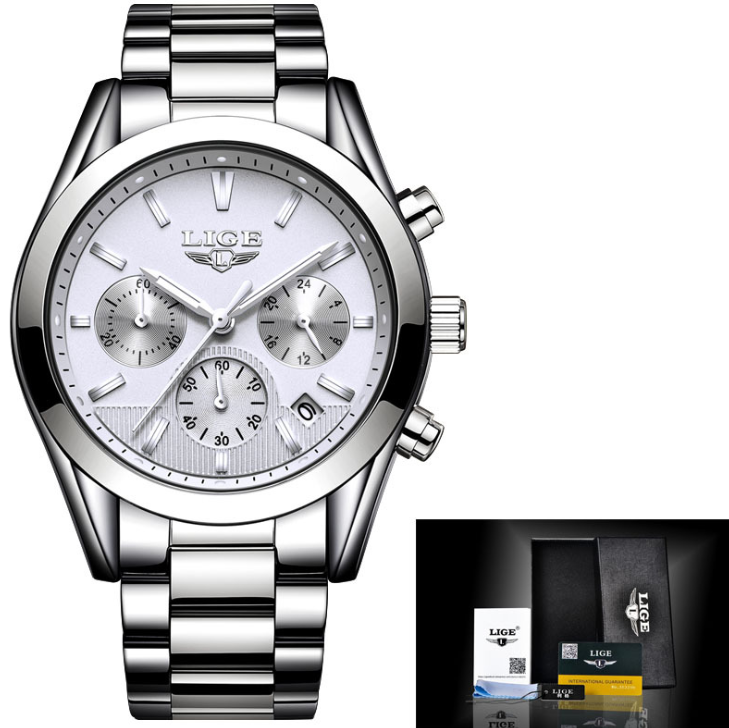 Orologio acciaio luminoso multifunzione