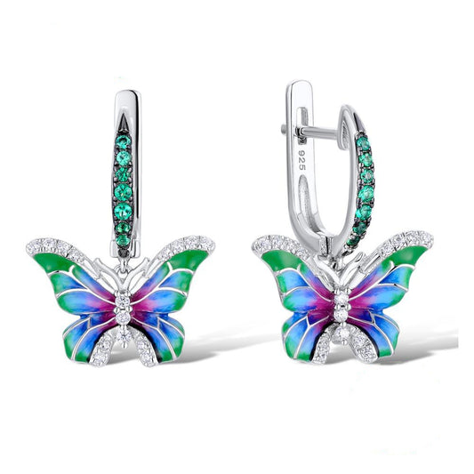 Set gioielli farfalla smalto multicolore