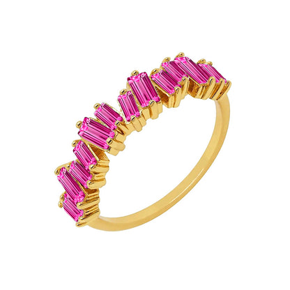 Anello rame con zirconi colorati