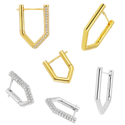 Orecchini geometrici strass micro