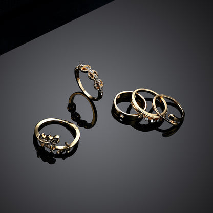 Anello foglie diamantate