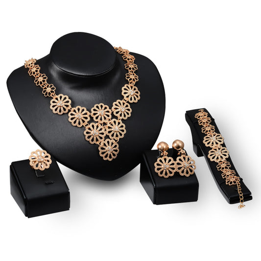 Set gioielli fiore multistrato
