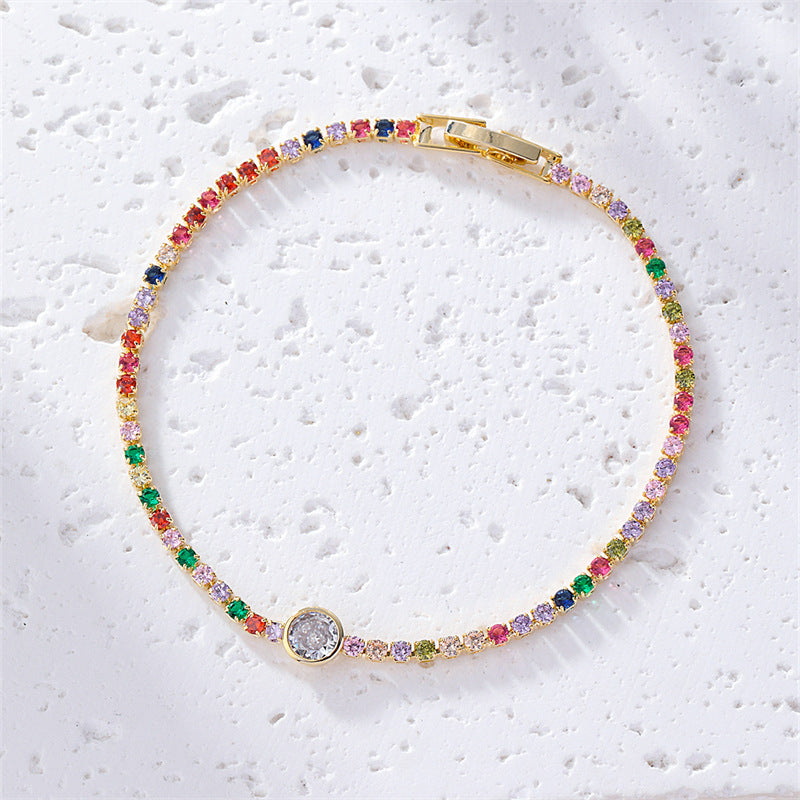 Bracciale zirconi placcato rame