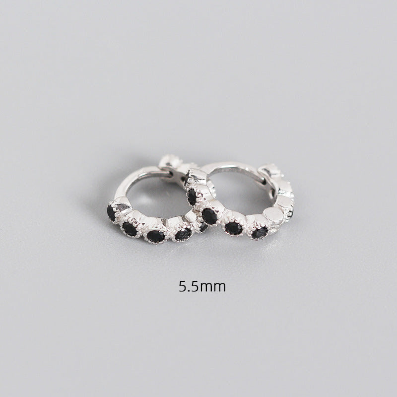 Orecchini argento geometrici diamanti intarsiati