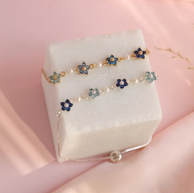 Bracciale perle fiore