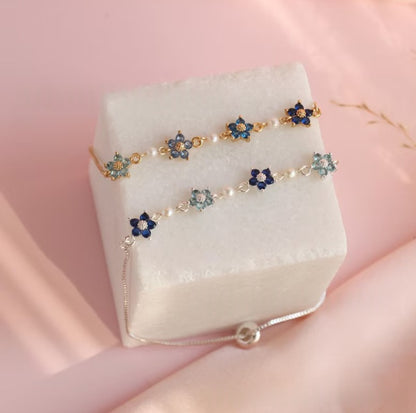 Bracciale perle fiore