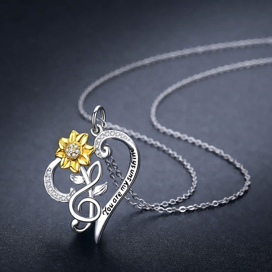 Ciondolo girasole e cuore