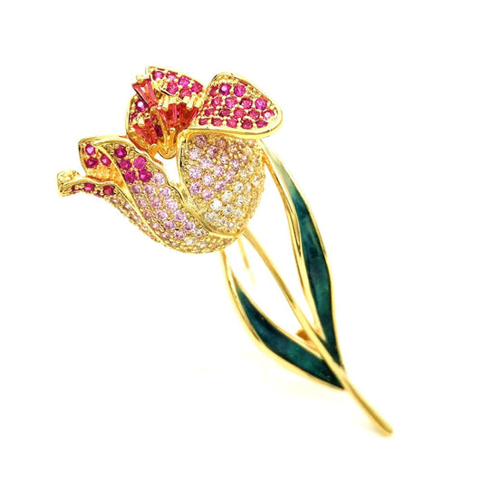 Spilla tulipano gocciolante