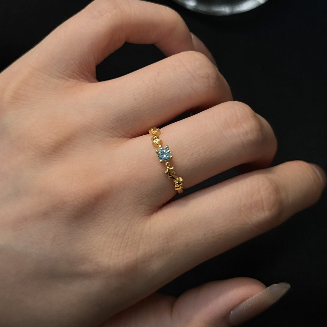 Anello Zircone casual intarsiato