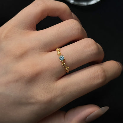 Anello Zircone casual intarsiato