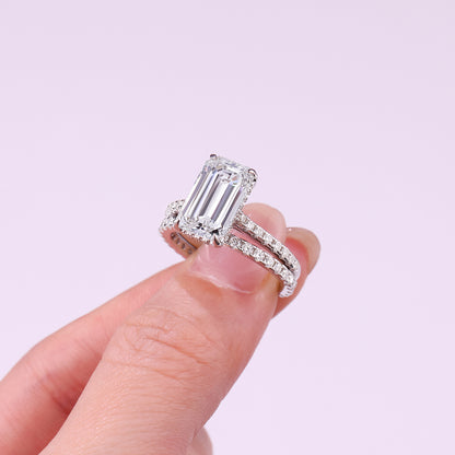 Anello argento moissanite impilabile