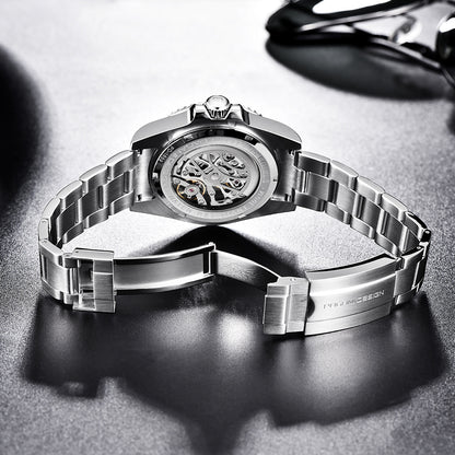 Orologio meccanico cinturino acciaio