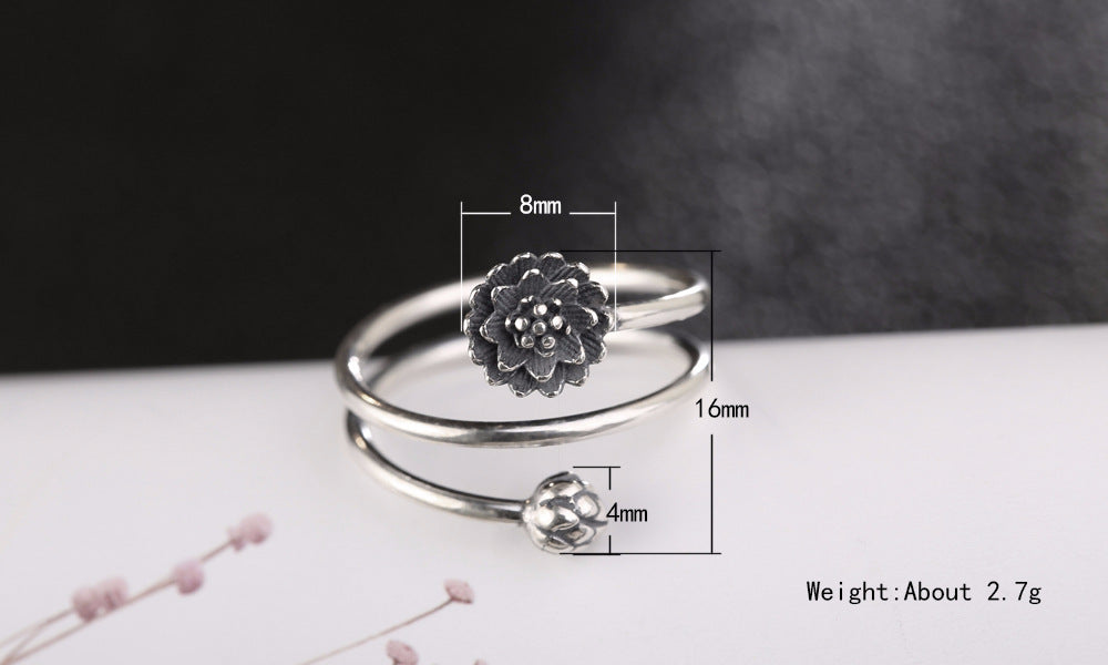 Anello loto argento personalizzabile