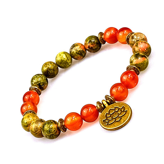 Bracciale agata loto verde