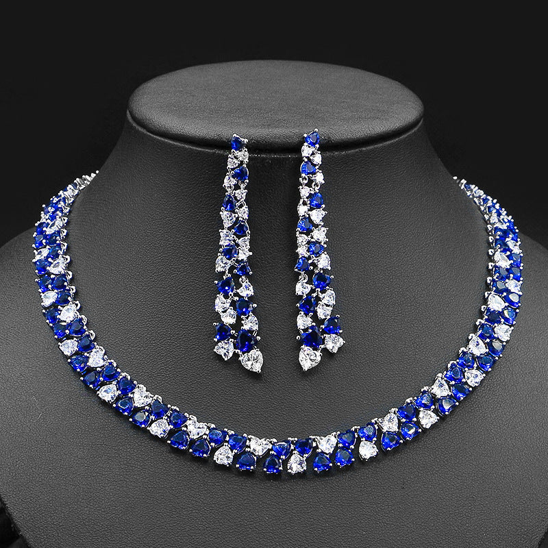 Set catena clavicolare e orecchini zircone