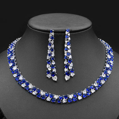 Set catena clavicolare e orecchini zircone