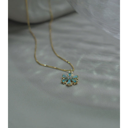 Collana fiocco di neve argento blu