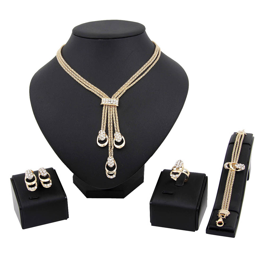 Set gioielli placcato oro quattro pezzi